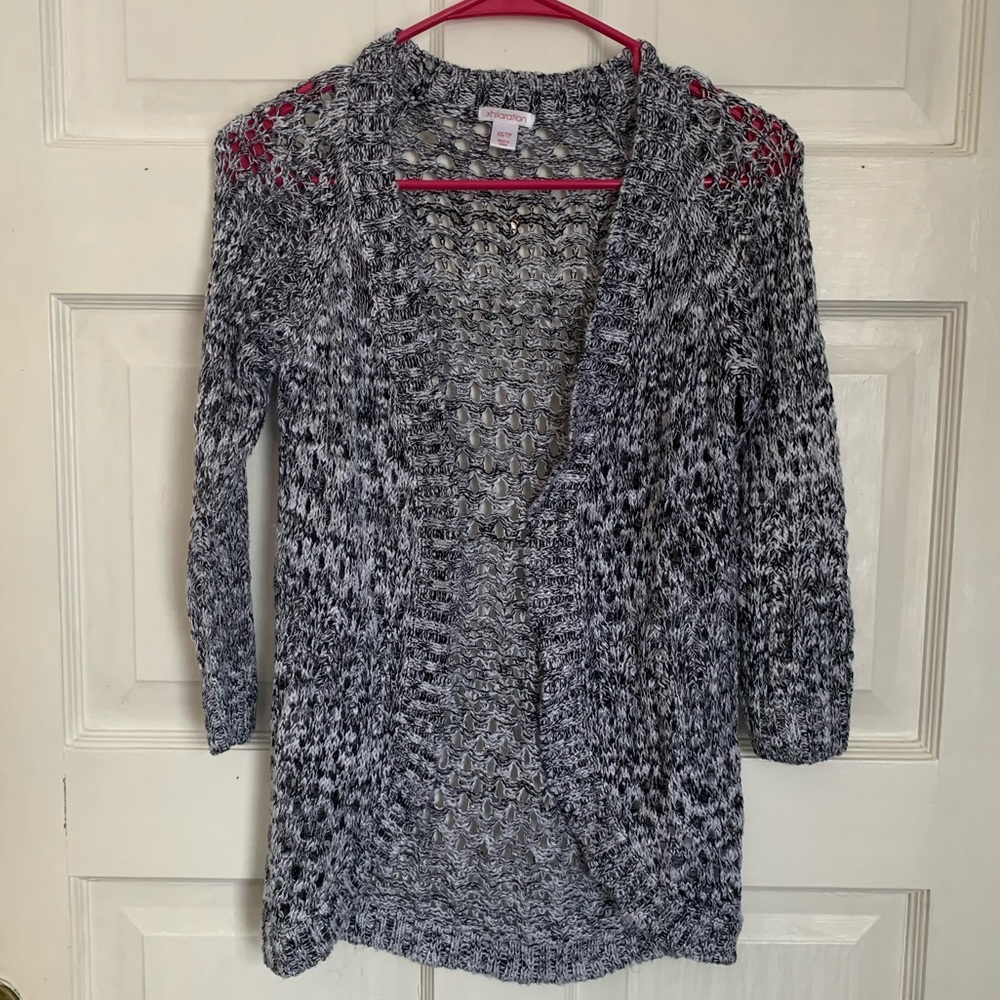 Xhilaration XS 3/4 Sleeve Grey Knit Cardigan